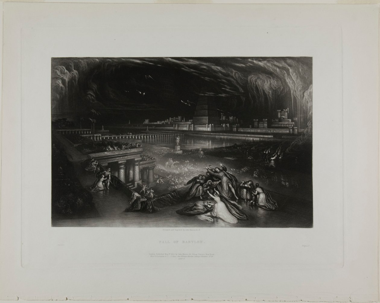 Pád Babylonu, z ilustrací Bible od John Martin
