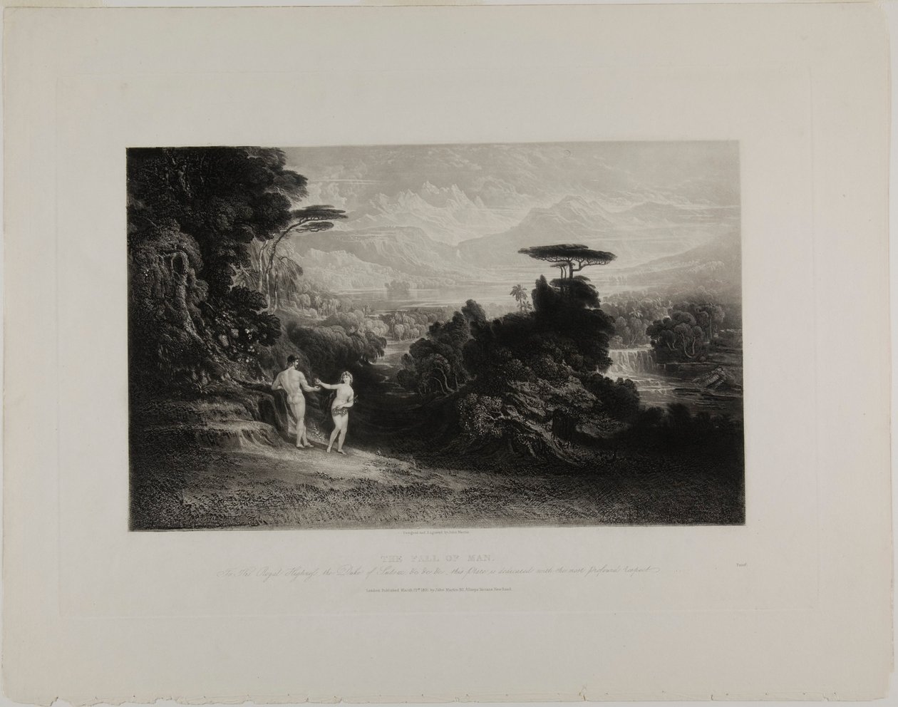 Pád člověka, z ilustrací Bible od John Martin