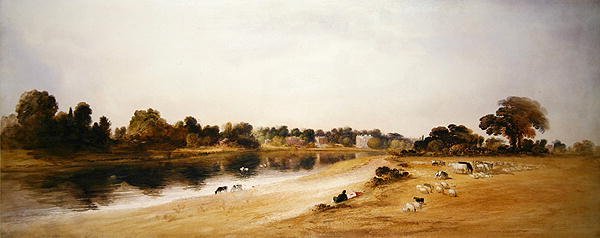 Temže, Twickenham (akvarel na papíře) od John Martin