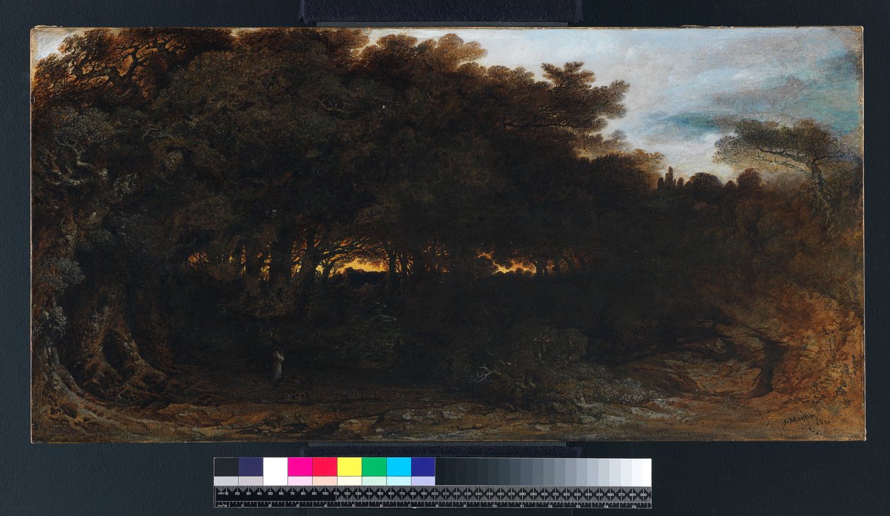 Twilight in the Woodlands, 1850 (olej na papíře položený na plátně) od John Martin