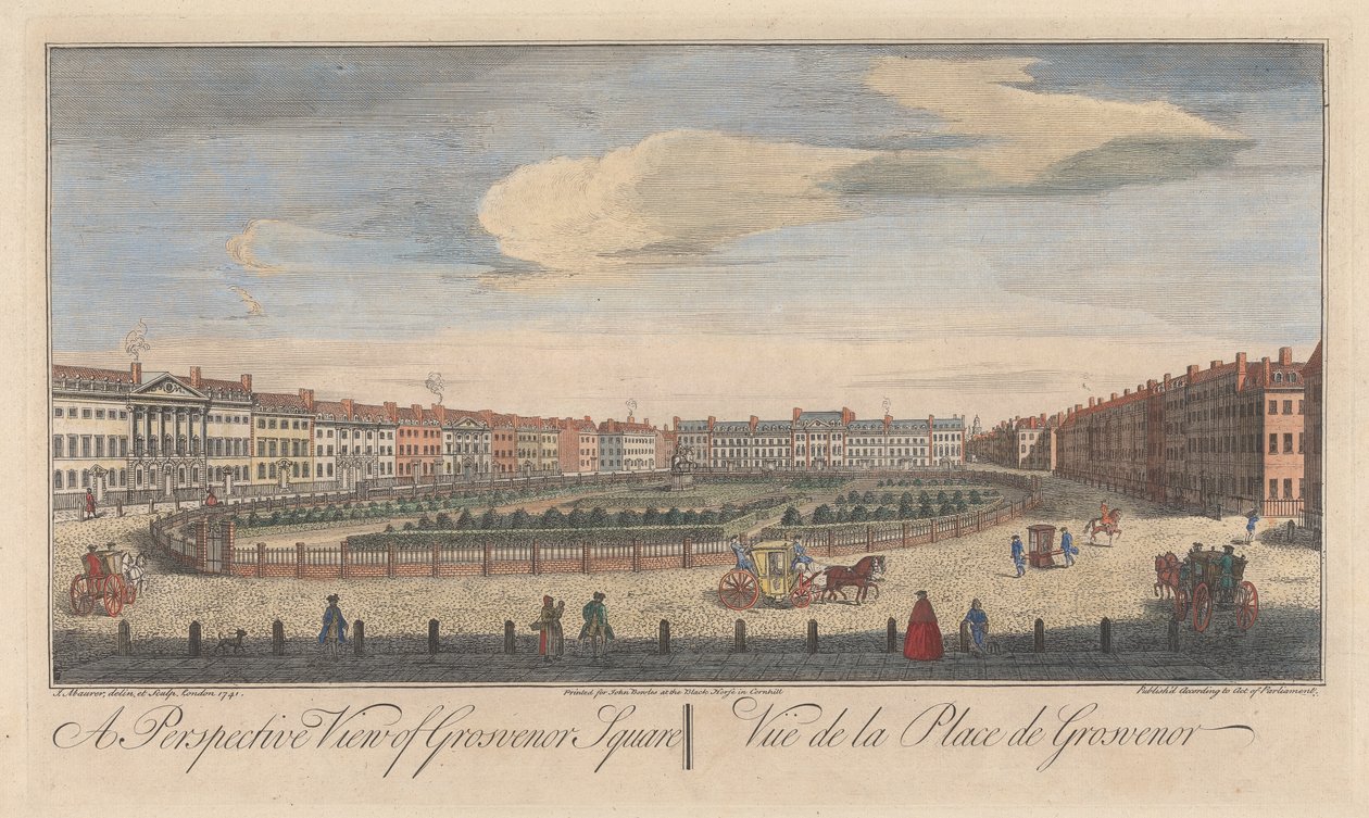 Perspektivní pohled na náměstí Grosvenor Square od John Maurer