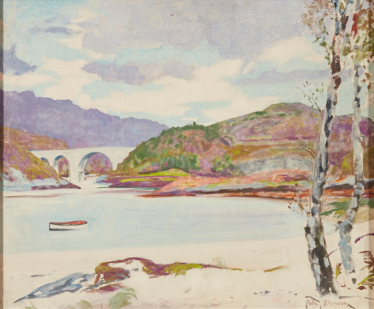 Most přes řeku (olej na palubě) od John Duncan