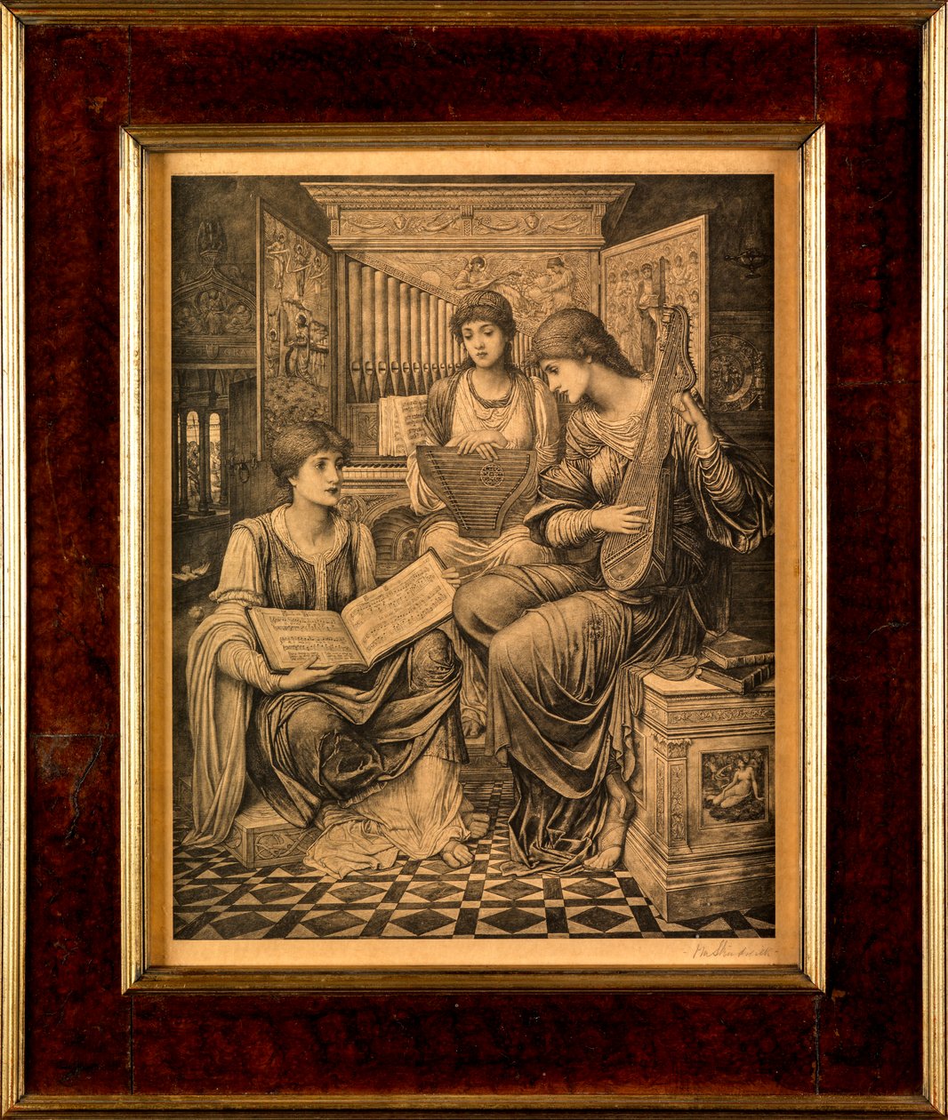 Něžná hudba zašlých dnů (rytina?) od John Melhuish Strudwick