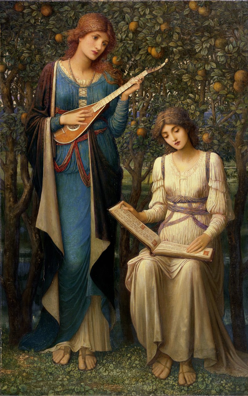 Když jablka byla zlatá a písně sladké, ale léto pominulo, kolem roku 1906 (olej na plátně) od John Melhuish Strudwick