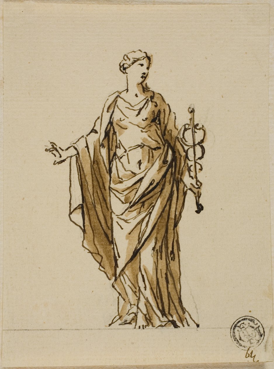 Stojící alegorická postava s Caduceem (mír?) od John Michael Rysbrack