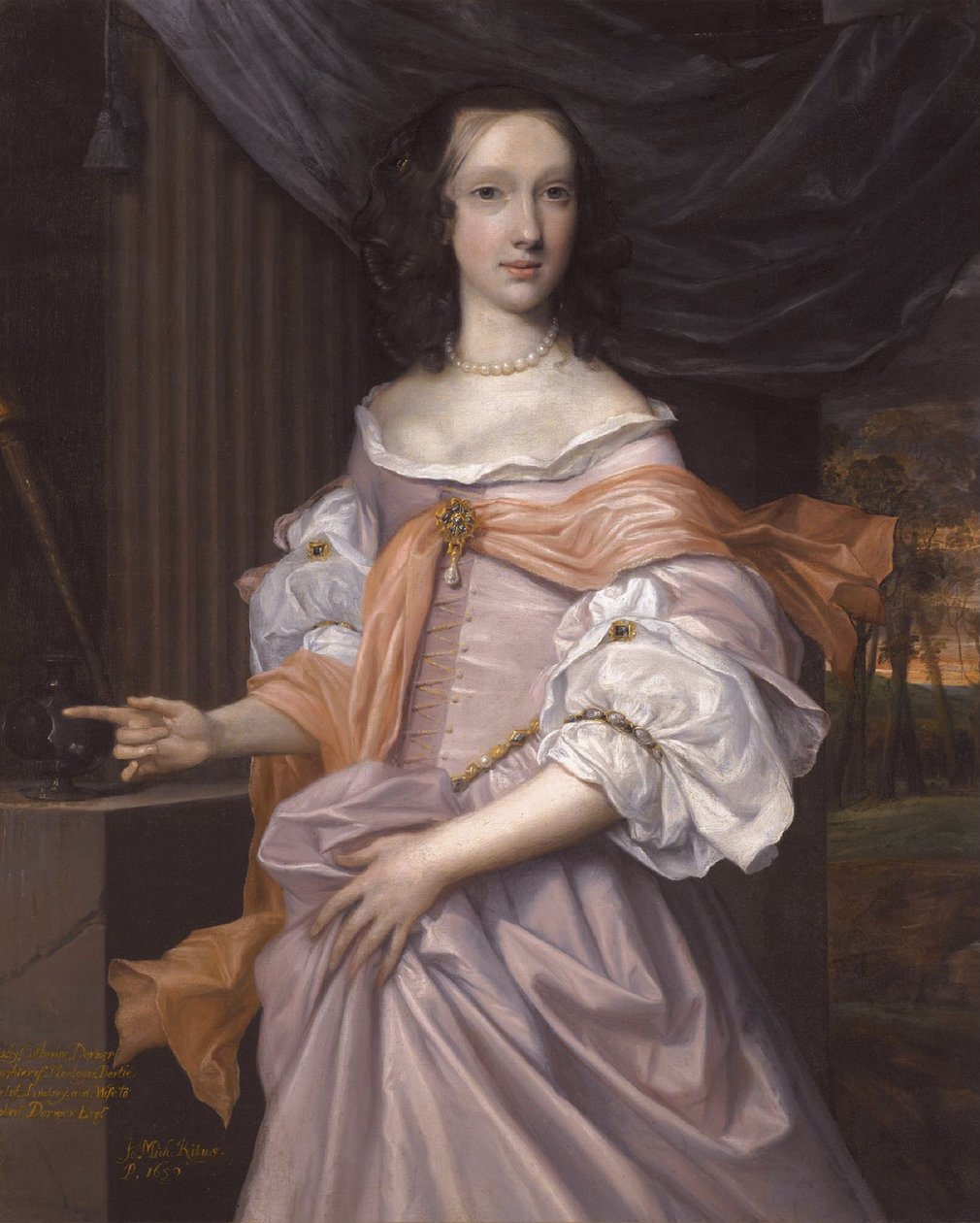 Catherine Dormer, dcera Montagu Bertieho, 2. hraběte z Lindsey, od Johna Michaela Wrighta od John Michael Wright