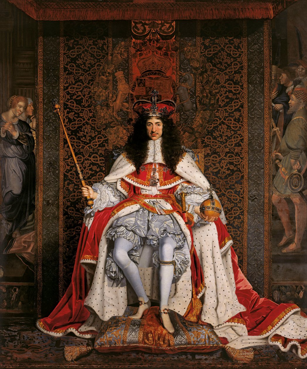 Karel II. v korunovačním rouchu od John Michael Wright