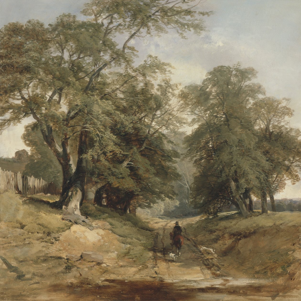 Krajina s jezdcem, kolem roku 1850 (olej na plátně) od John Middleton