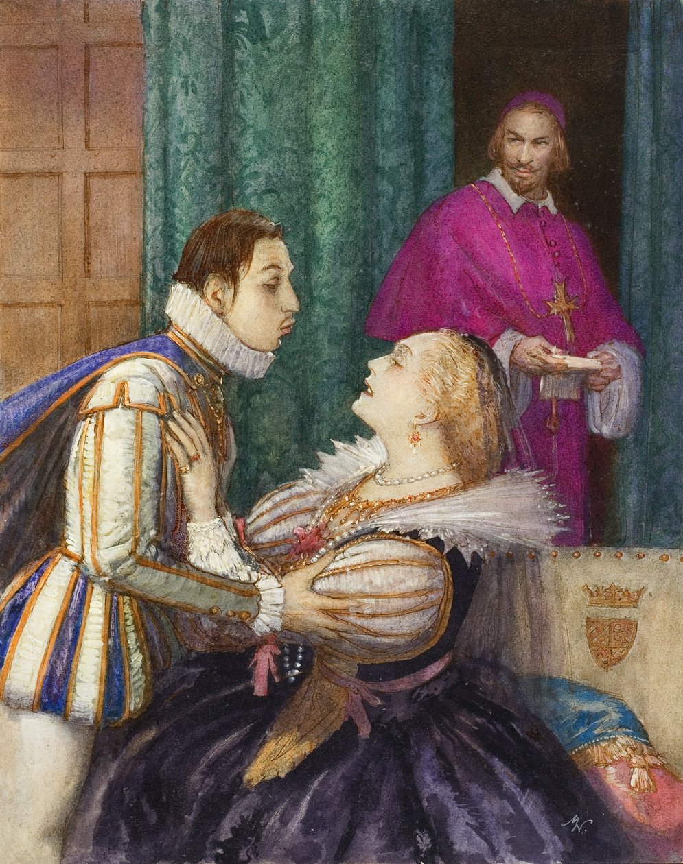 Richelieu, velký kardinál (kvaš na papíře) od John Millar Watt