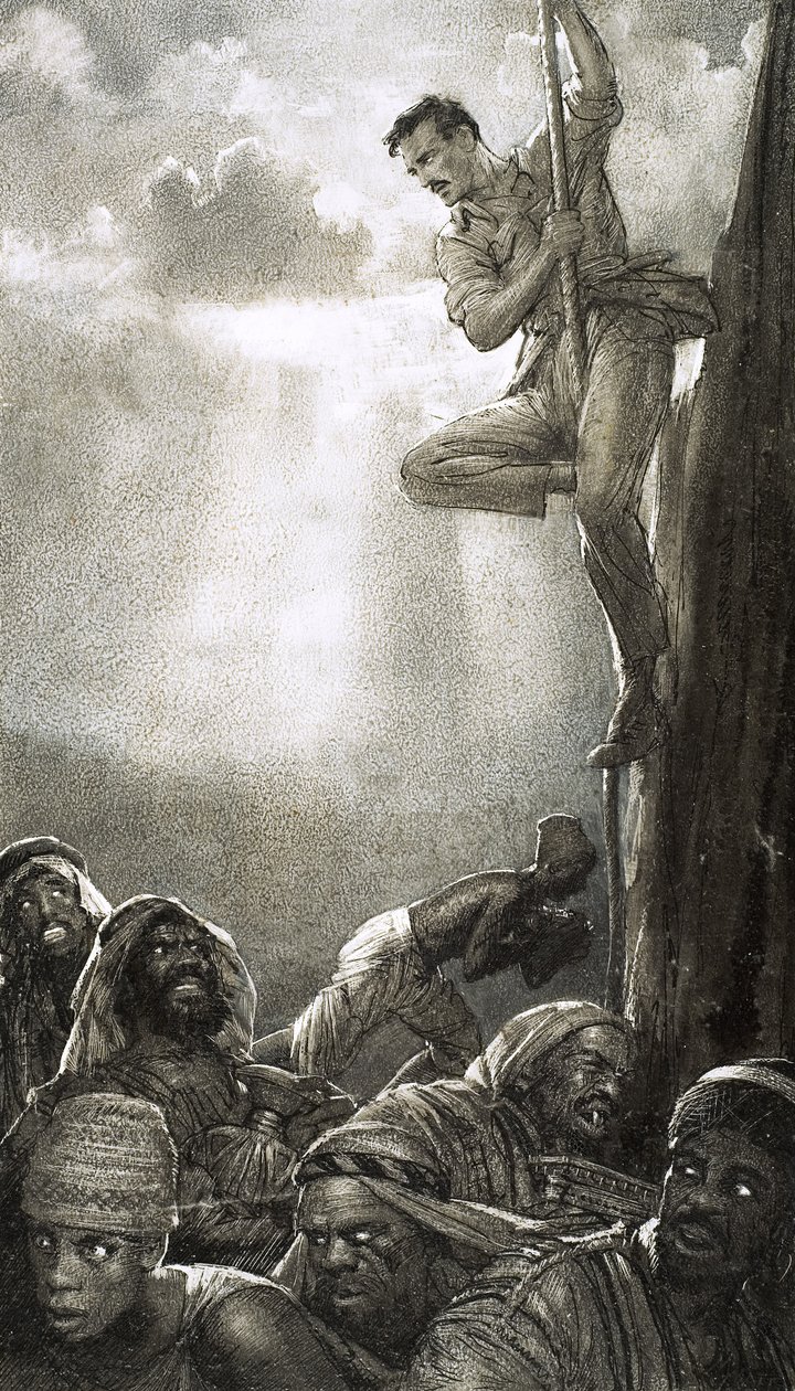 Vykradači hrobek, ilustrace z knihy "Dobrodružství v archeologii od John Millar Watt