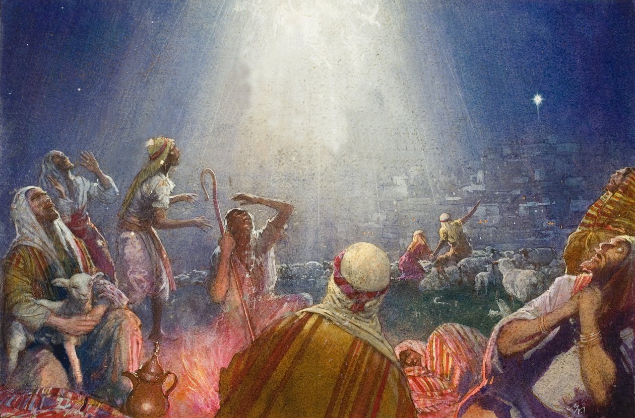 Zvěstování velké radosti (kvaš na papíře) od John Millar Watt