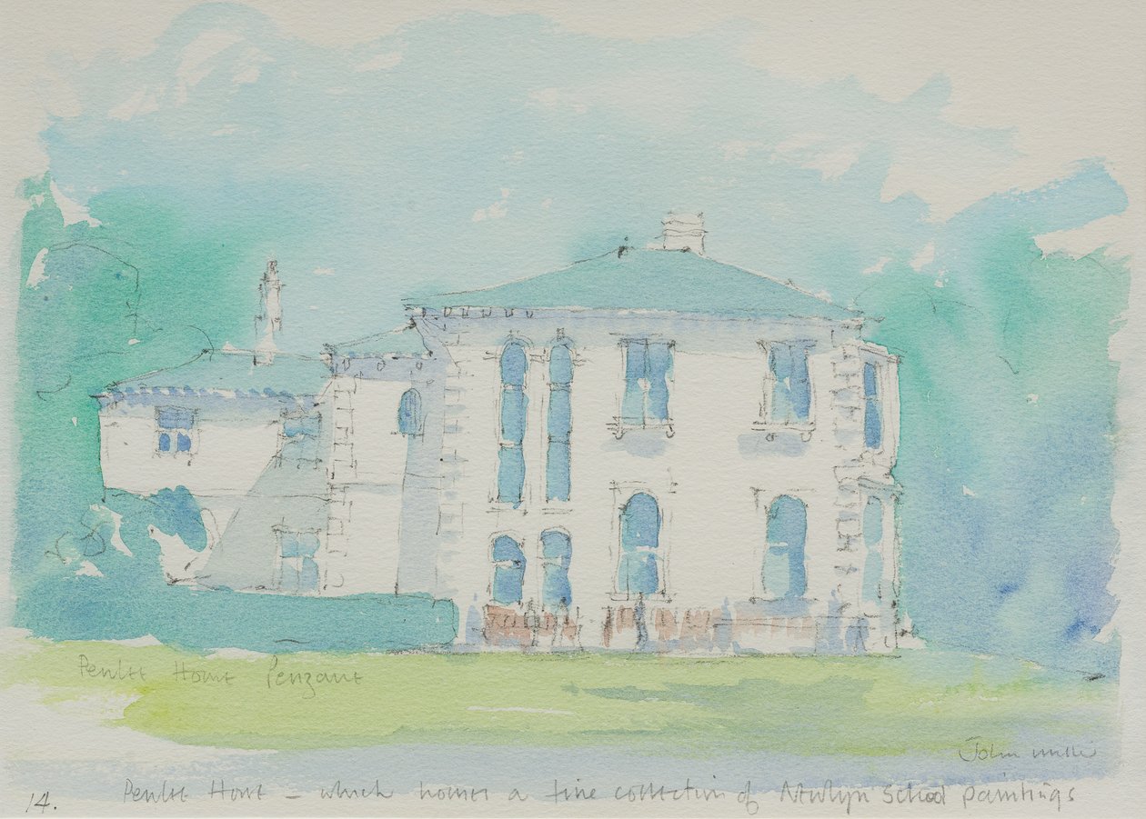 Penlee House, 1991 (wc na papíře) od John Miller