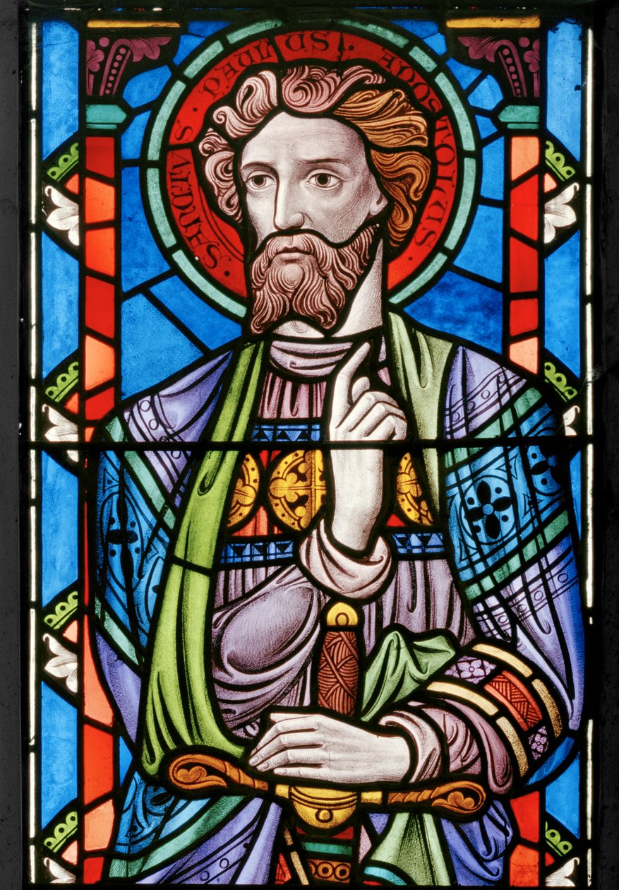St Paul, detail z Ukřižování, 1861 (vitráže) od John Millner Allen