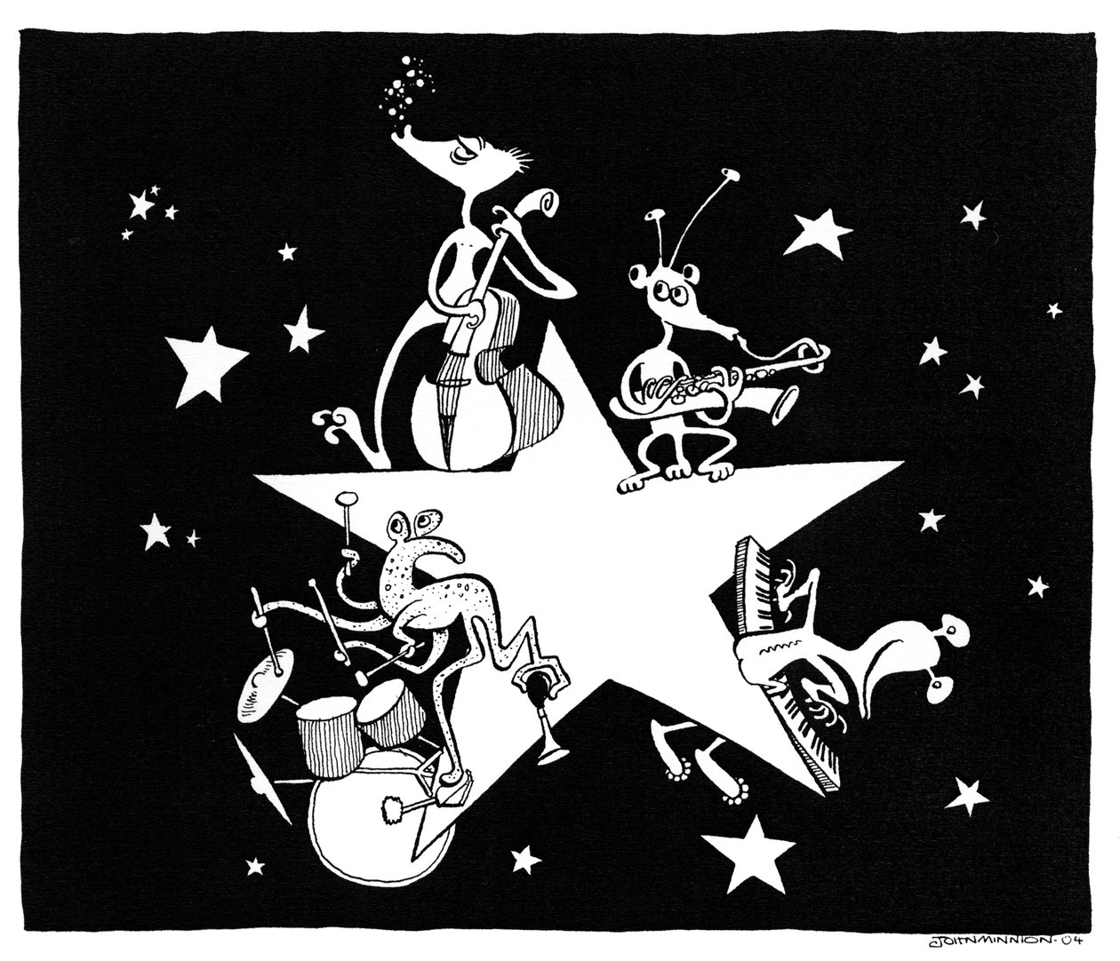 Karikatura Alien All- Stars od Johna Minniona od John Minnion