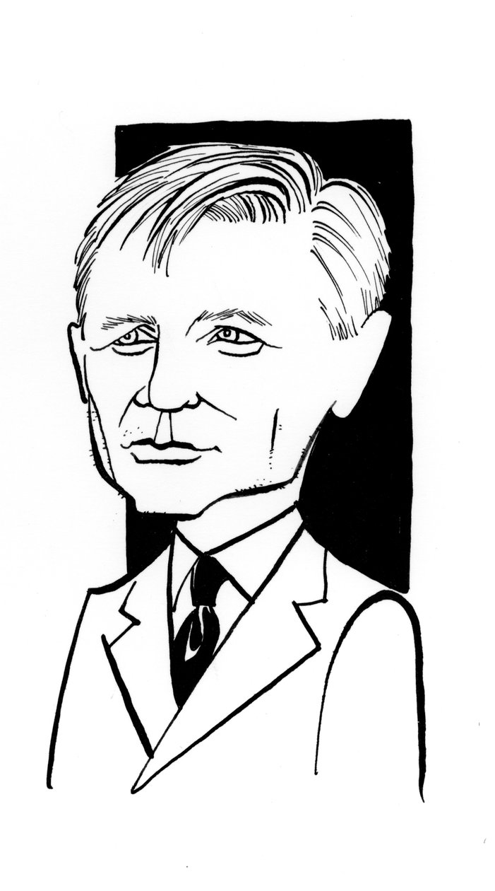 Daniel Craig karikatura, anglický herec: b od John Minnion