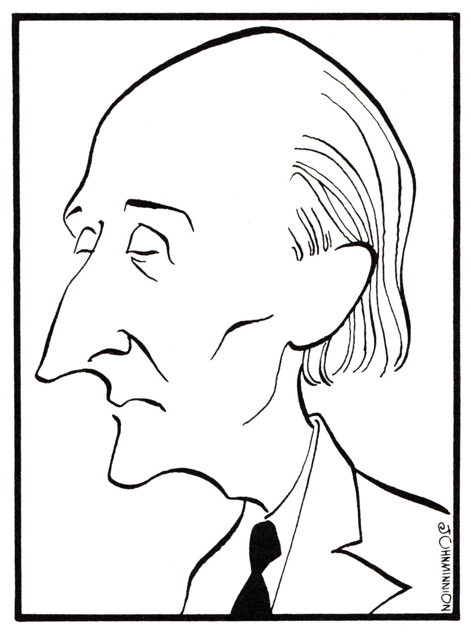 Frederick Delius - karikatura Johna Minniona - anglický hudební skladatel - 29. ledna 1862 - 10. června 1934 od John Minnion