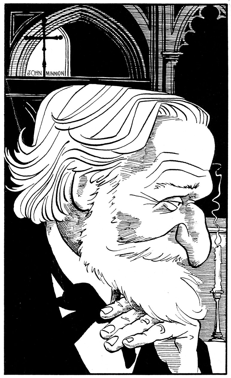 Giuseppe Verdi - profilový portrét italského skladatele, 9. nebo 10. října 1813 - 27. ledna 1901 od John Minnion