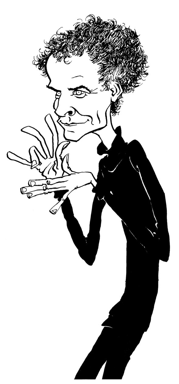 Peter Maxwell Davies - karikatura - britský skladatel - b od John Minnion
