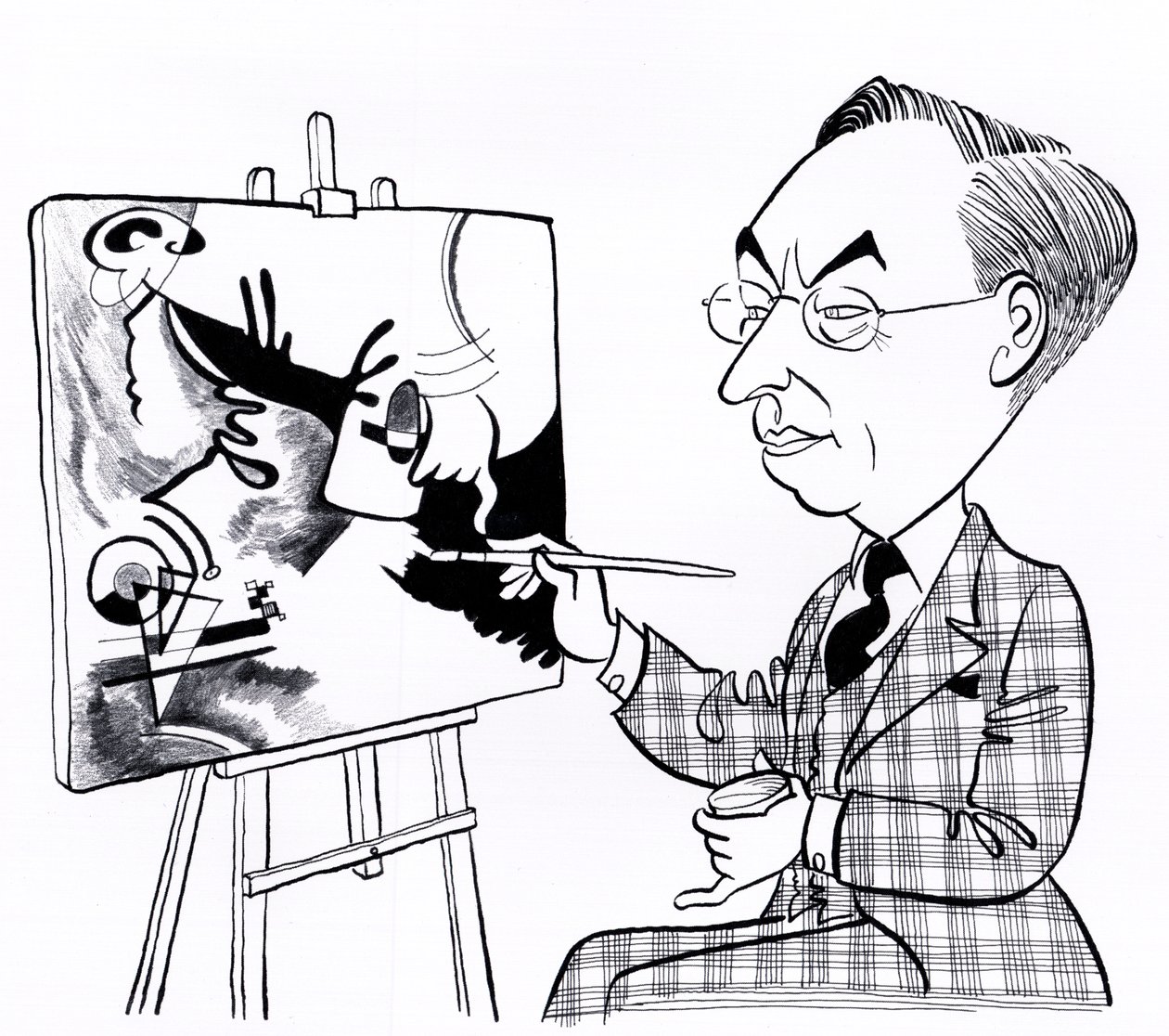 Vasilij ( Wassily ) Kandinskij, karikatura se stojanem od John Minnion