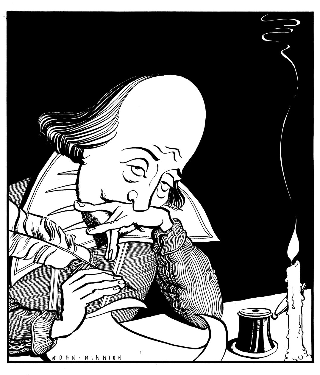 William Shakespeare píše hru Johna Minniona od John Minnion