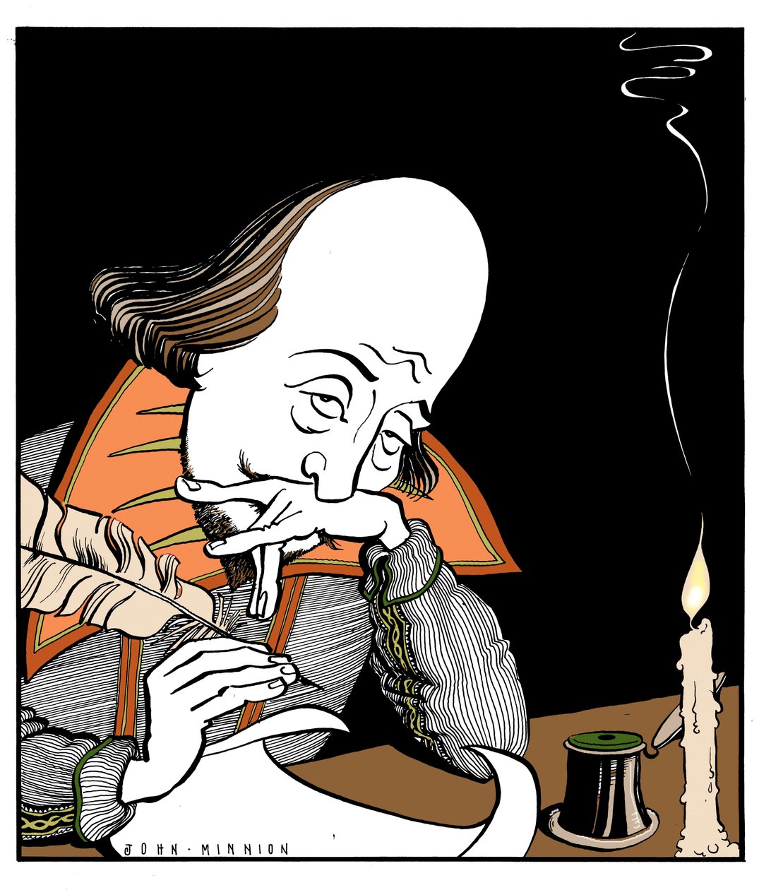 William Shakespeare píše hru Johna Minniona od John Minnion