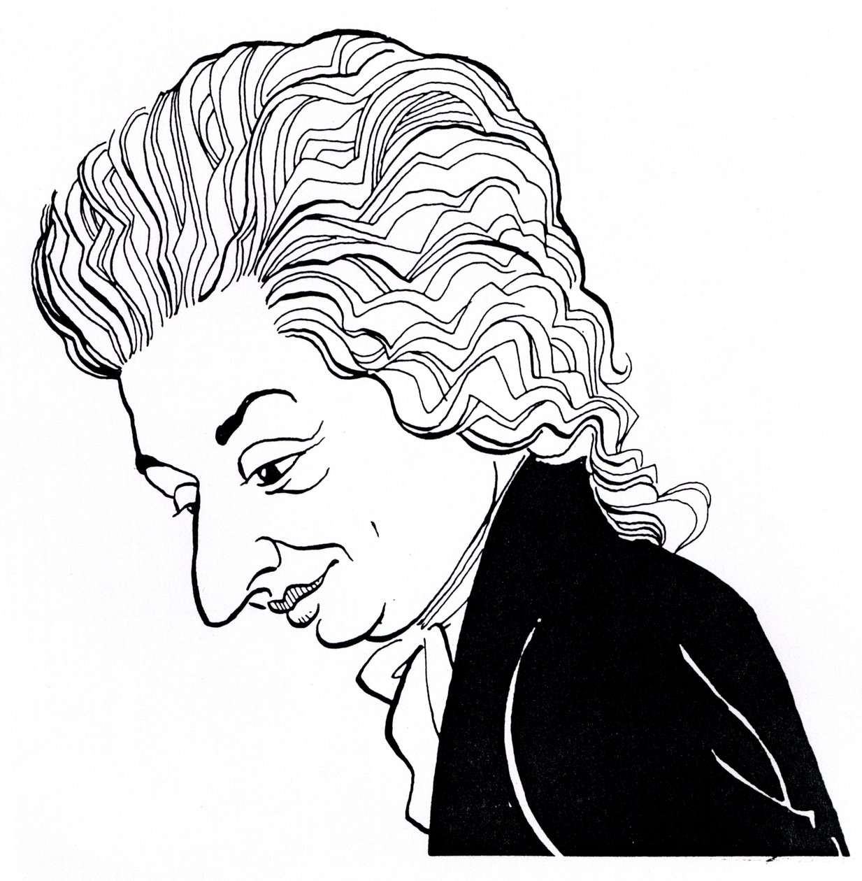 Wolfgang Amadeus Mozart - karikatura od John Minnion