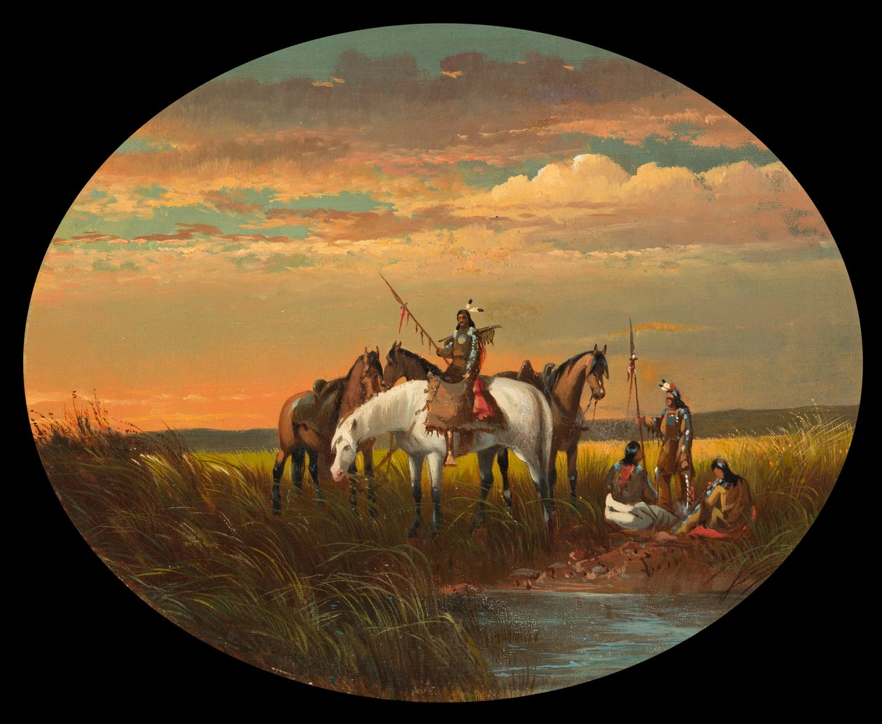 Zastavení na prérii pro kouř, c.1870 od John Mix Stanley