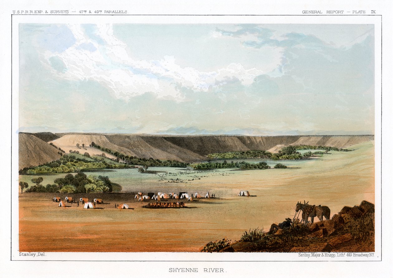 Cheyenne River, USA, 1856. od John Mix Stanley