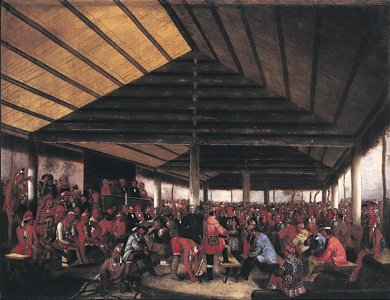 Mezinárodní indiánská rada (konaná v Tallequahu, Indiánské území, v roce 1843) od John Mix Stanley