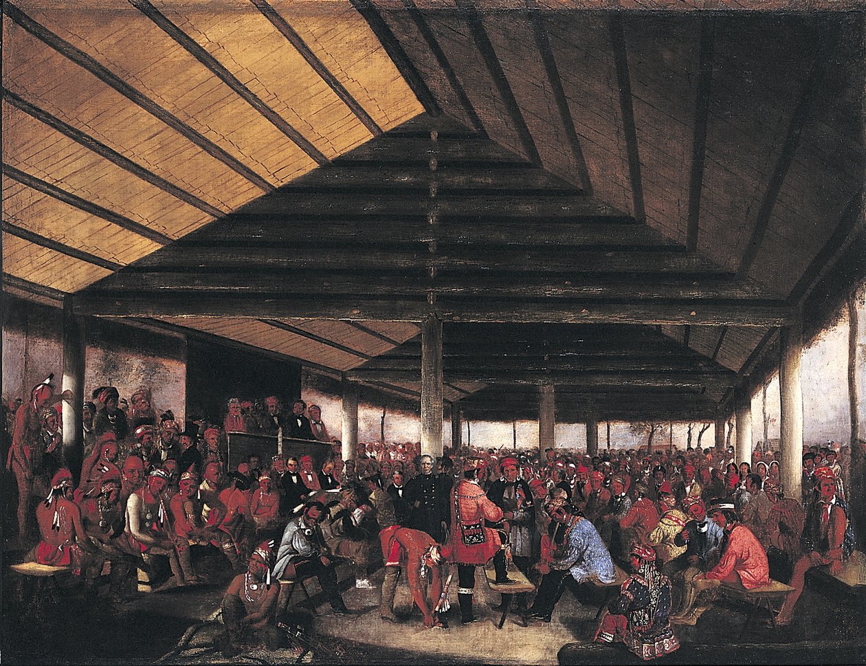Mezinárodní indiánská rada (konaná v Tallequah, Indiánské území, v roce 1843) od John Mix Stanley