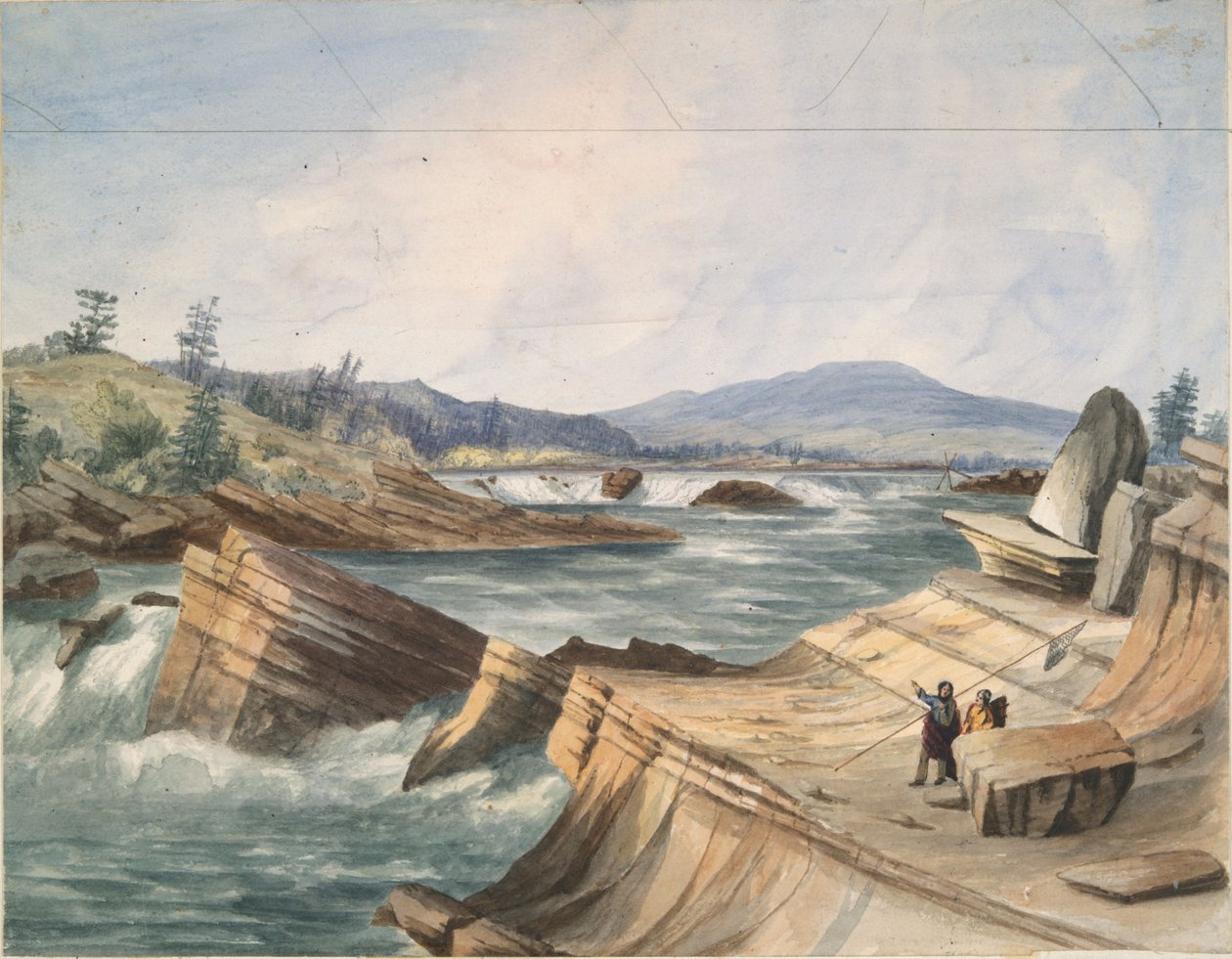 Kettle Falls, řeka Columbia od John Mix Stanley