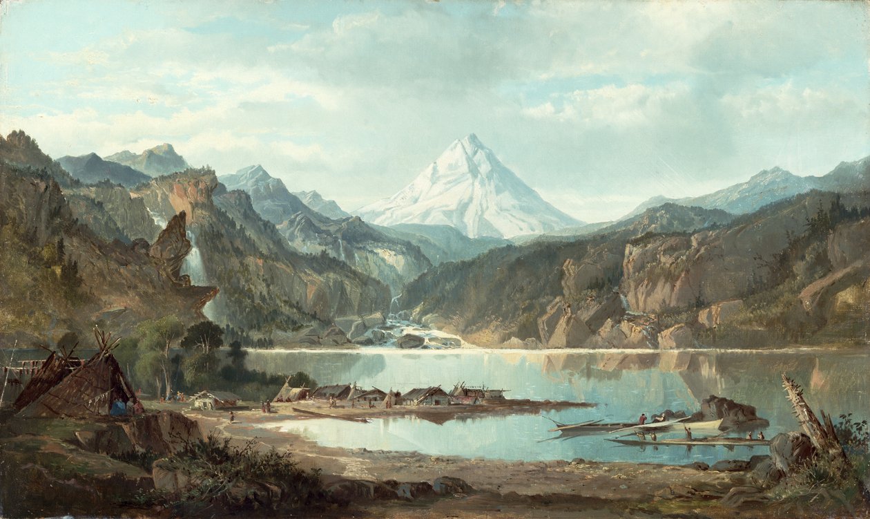 Horská krajina s indiány, 1870-75 od John Mix Stanley