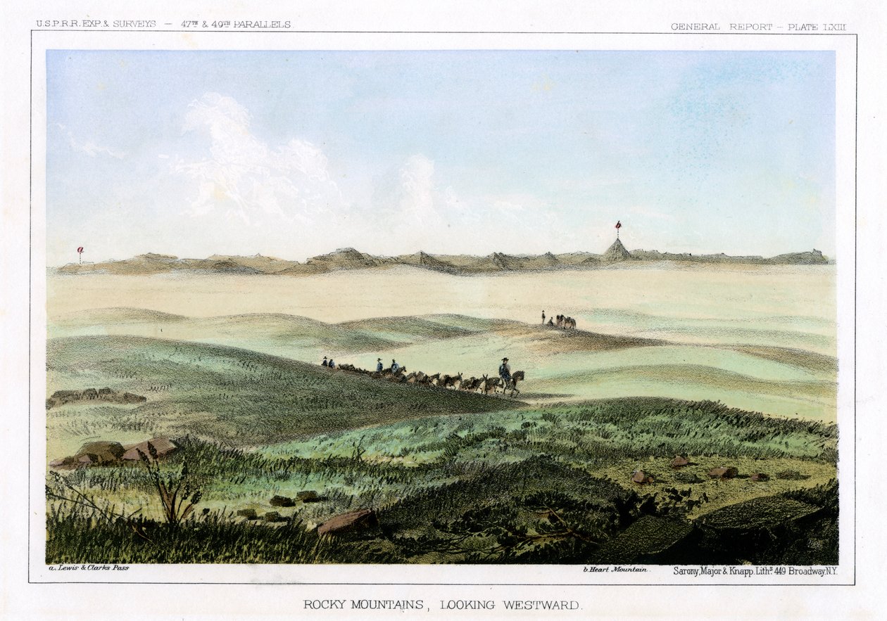 Rocky Mountains, pohled na západ, USA, 1856. od John Mix Stanley