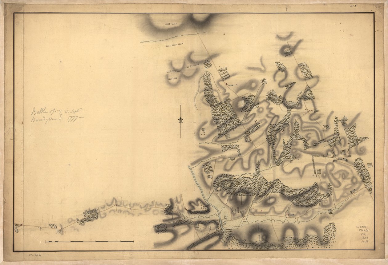 Bitva u Brandywine, 11. září. 1777. LOC gm71000926 od John Montresor