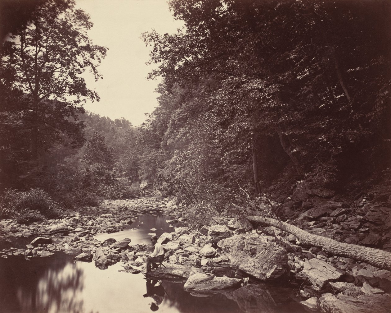 Wissahickon Creek poblíž Philadelphie, c. 1863. od John Moran