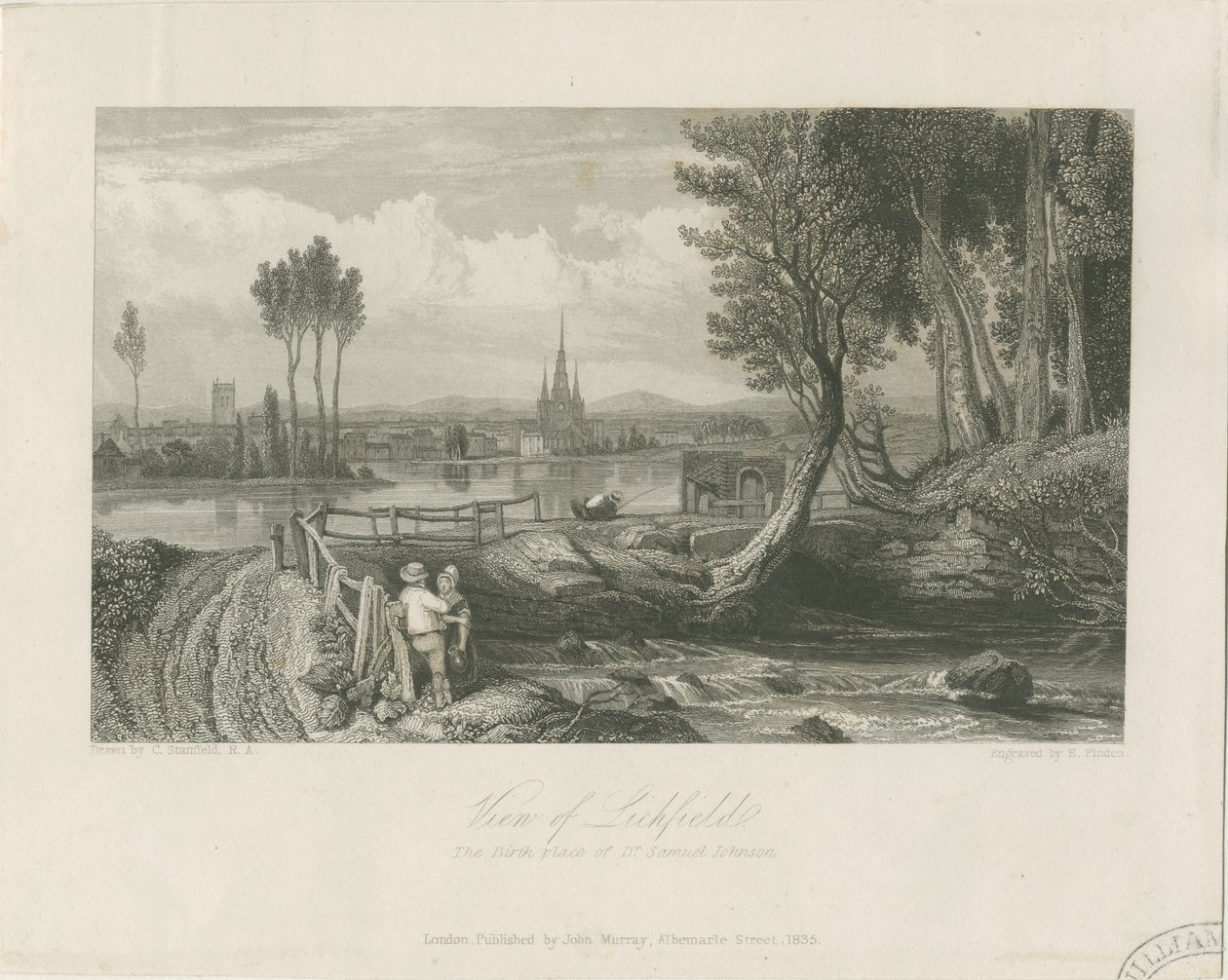 Lichfield - East View: ocelorytina, nd [c 1835] (tisk) od John Murray