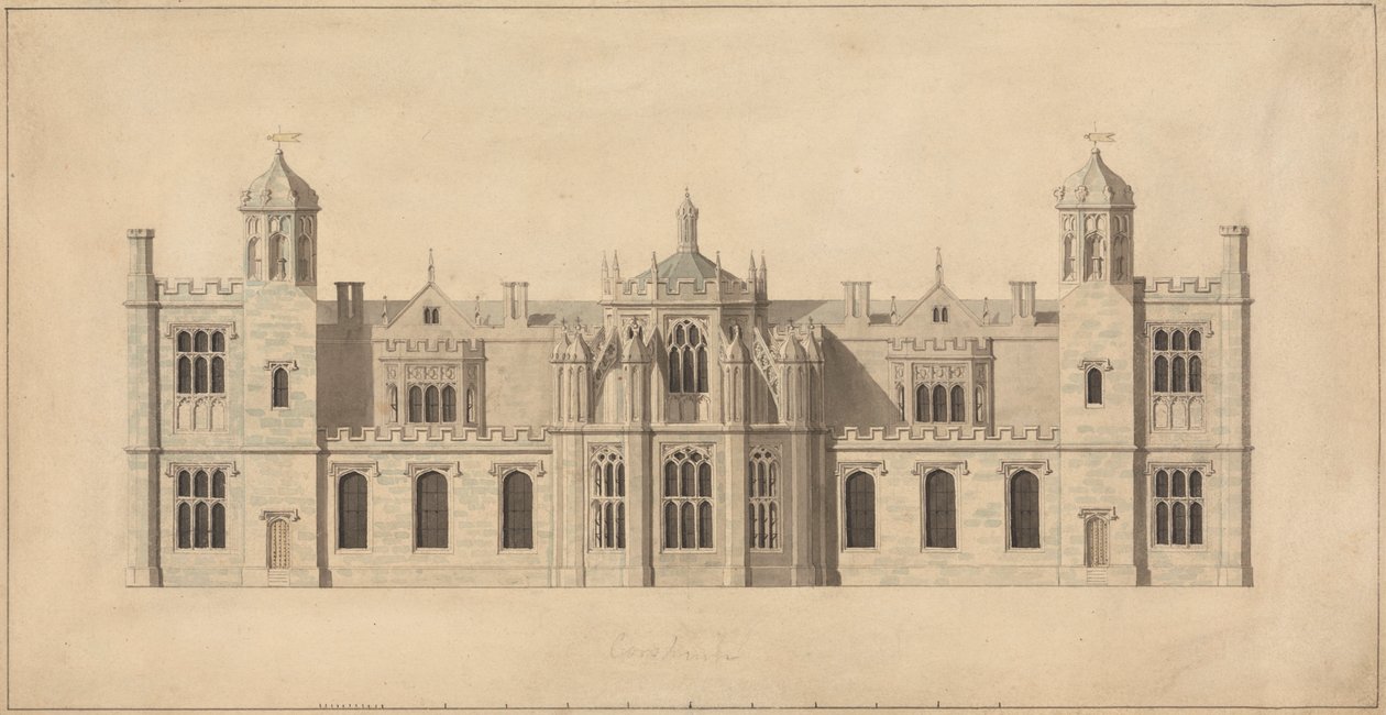 Corsham Court, Wiltshire: Povýšení severní fronty od John Nash