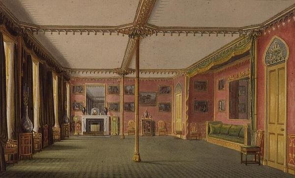 The Red Drawing Room from Views of the Royal Pavilion, Brighton od Johna Nashe od John Nash