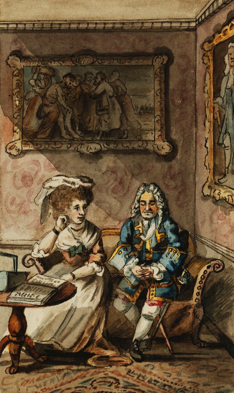 Soubor dvanácti ilustrací pro Tristrama Shandyho, od John Nixon