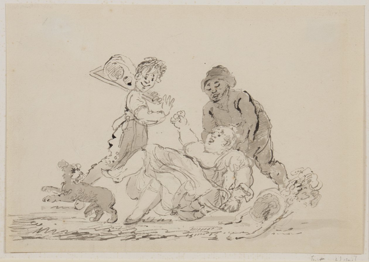 A Street Accident, 1804 (pero, štětec a inkoust na papíře) od John Nixon
