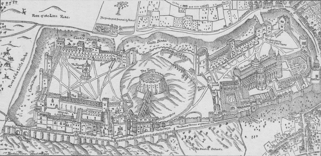 Nordens View of Windsor Castle, 1607. 1895 od John Norden