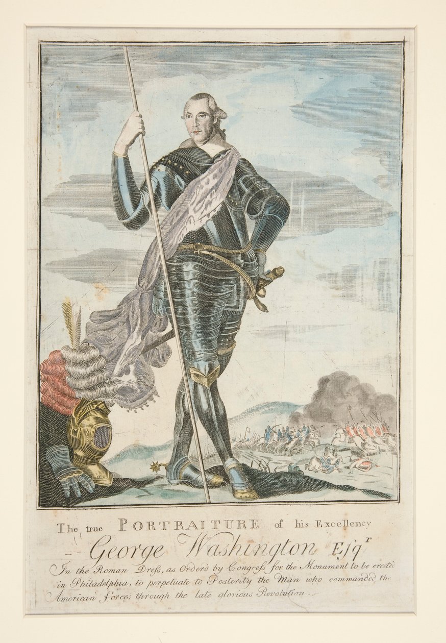 Skutečný portrét jeho Excelence George Washingtona Esqr. v římských šatech od John Norman