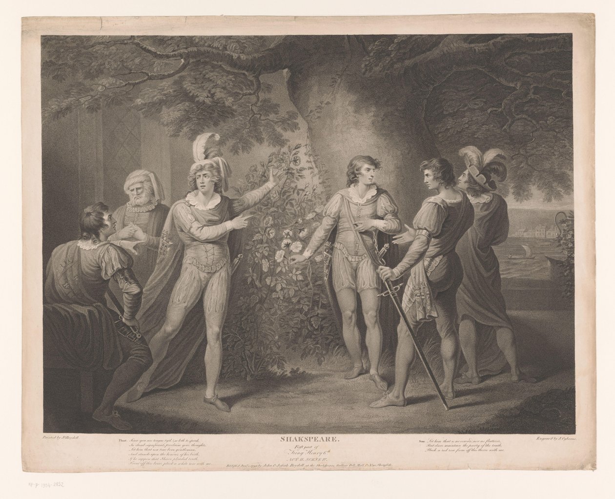 Richard Plantagenet a hrabě ze Somersetu v Rose Bushes Shakespeare (název na objektu) od John Ogborne (I)