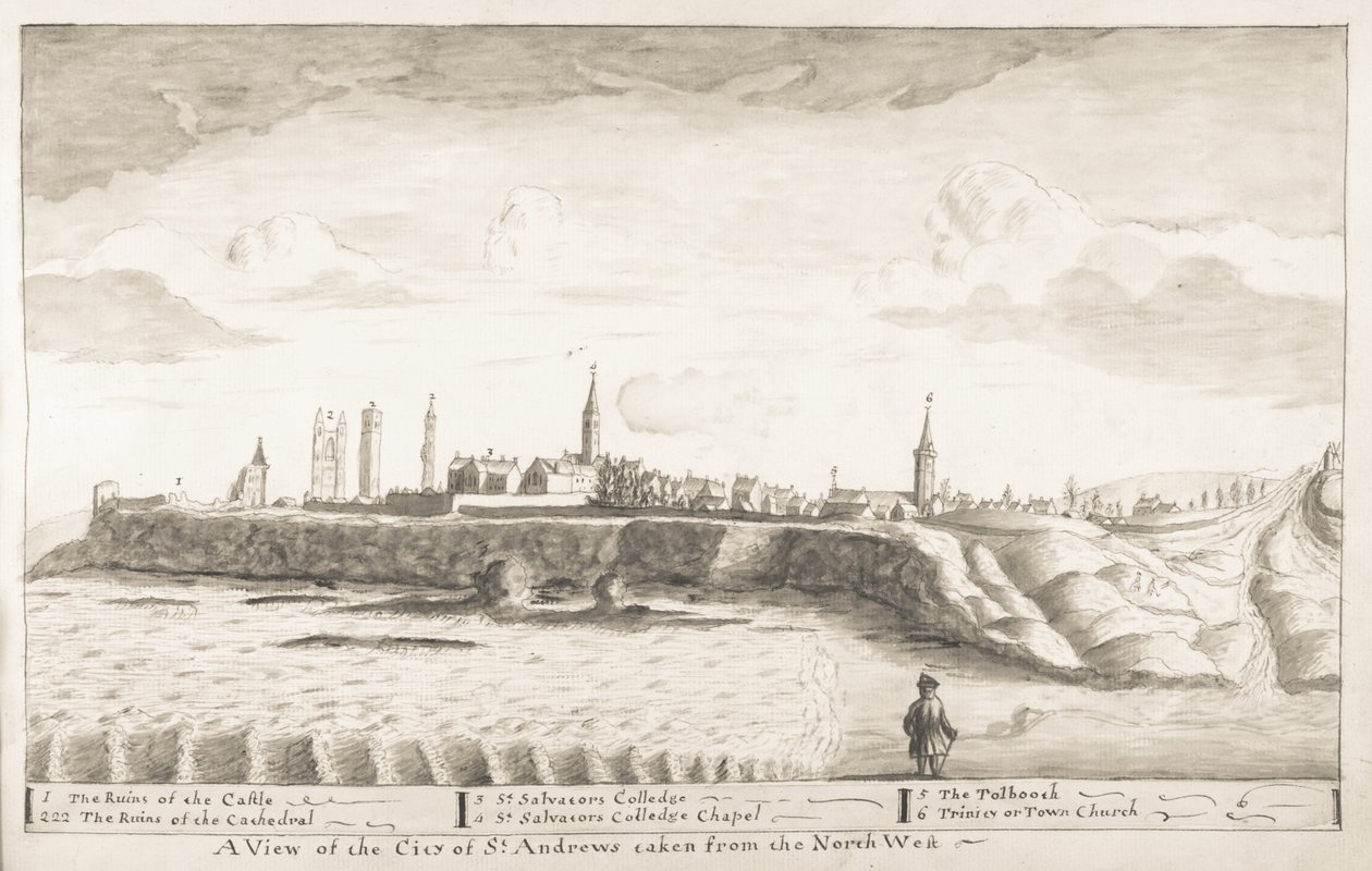 St Andrews Delineated - Pohledy na město St Andrews pořízené ze severozápadu (pero a mytí na papíře) od John Oliphant