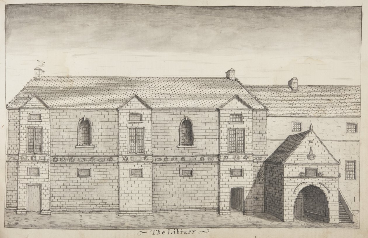 St Andrews Delineated – Knihovna (pero a mytí na papíře) od John Oliphant