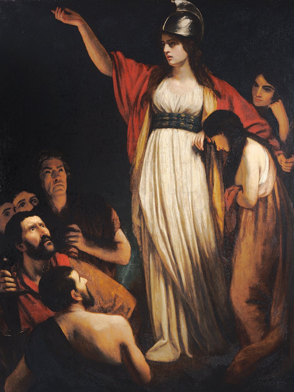 Boadicea naléhá na Brity od John Opie