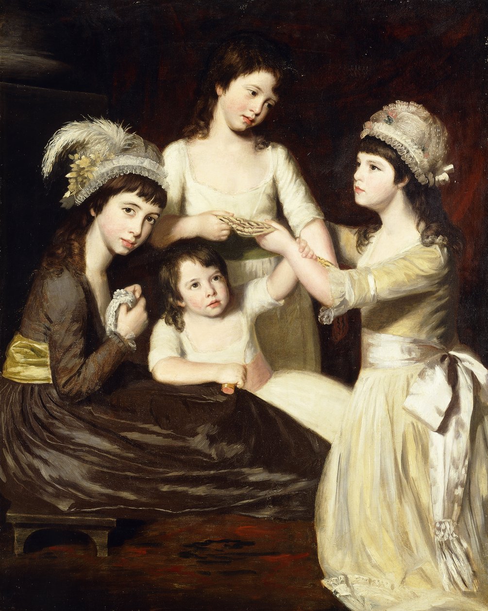 Skupinový portrét Mary, Charlotte, Caroline a Elizy, dcer Christophera a Anne Gullettových, od John Opie