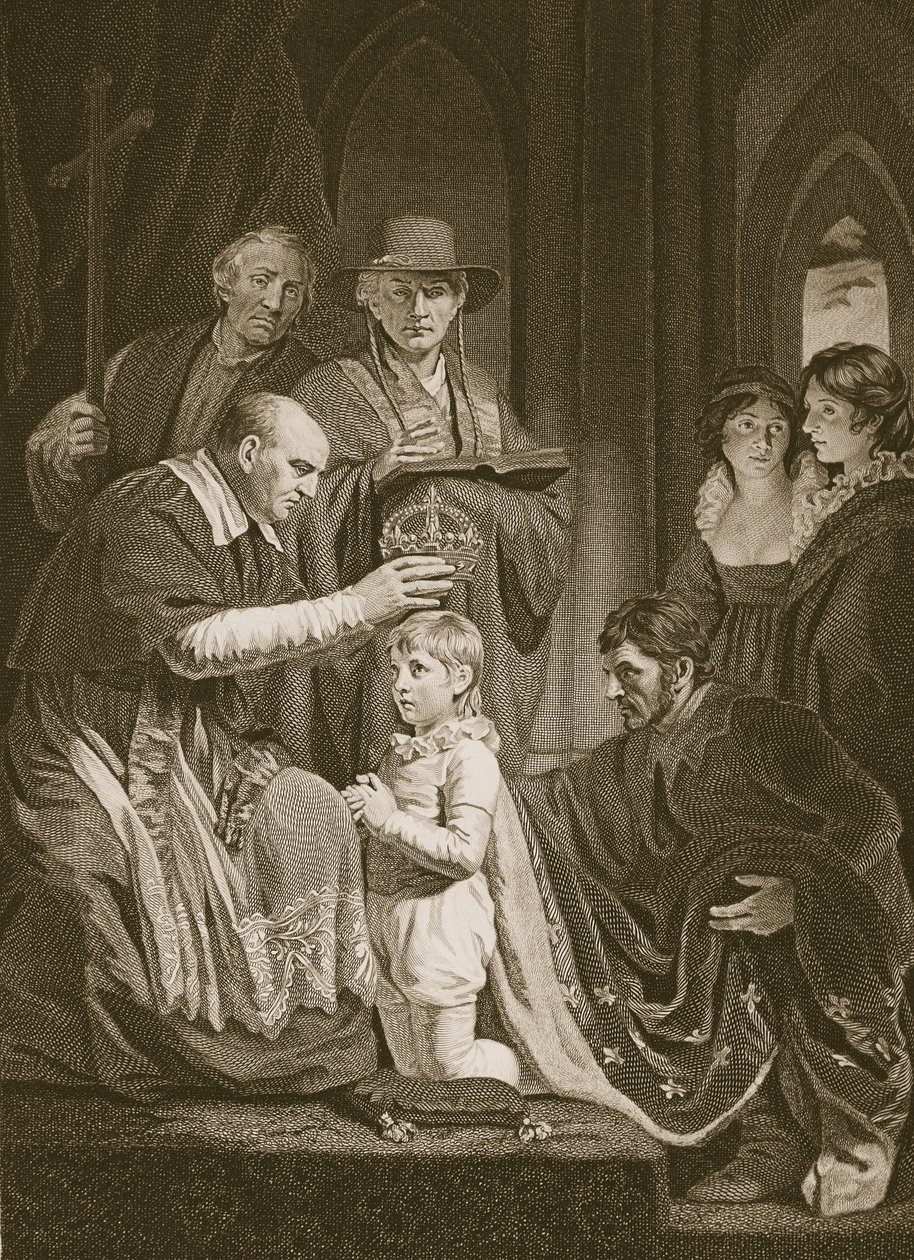 Korunovace Jindřicha VI., vyryl T. Holloway, ilustrace z Davida Huma 