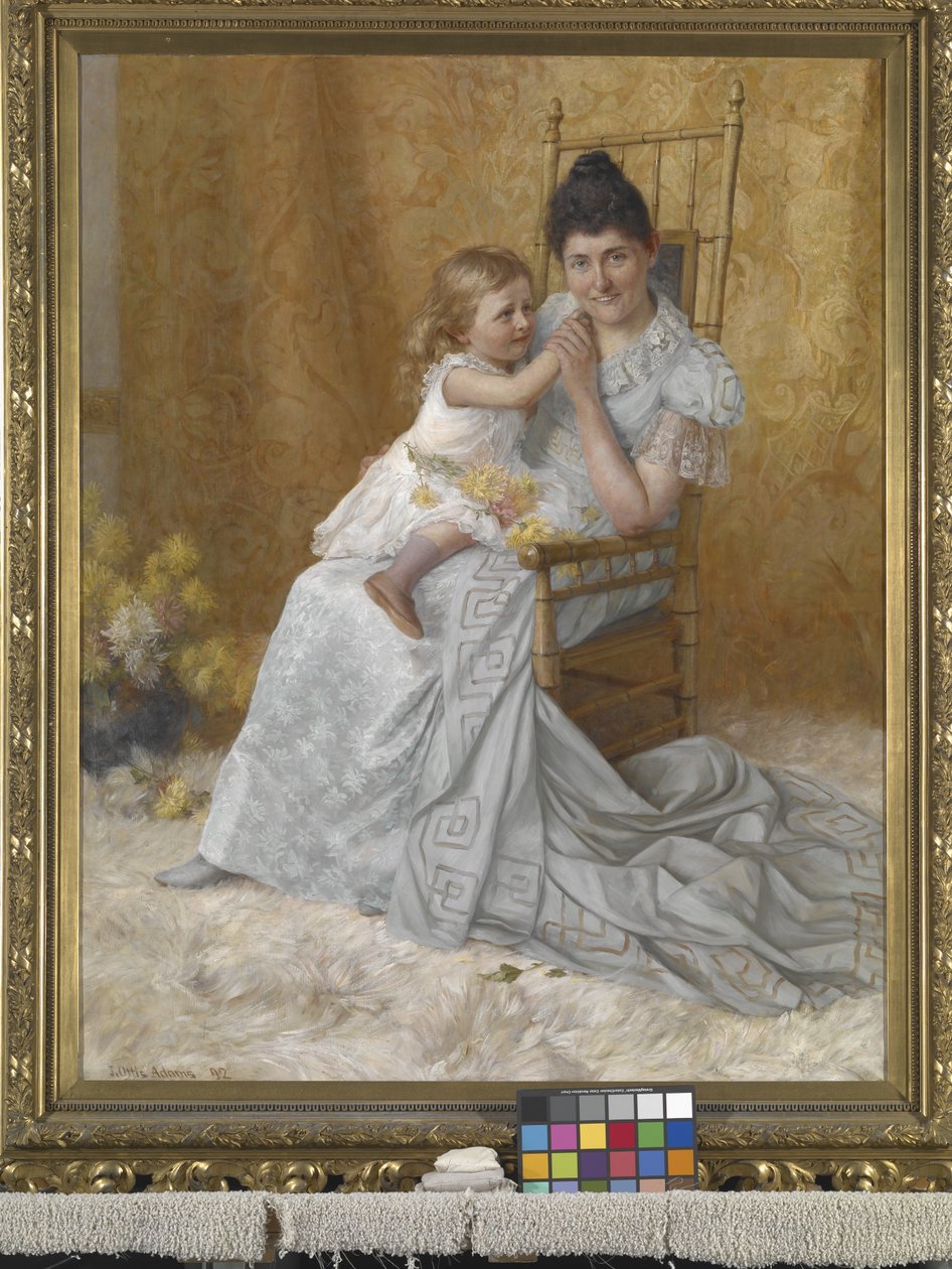 Portrét Marthy Wysor Marsh And Son, John Edwin (olej na plátně) od John Otis Adams
