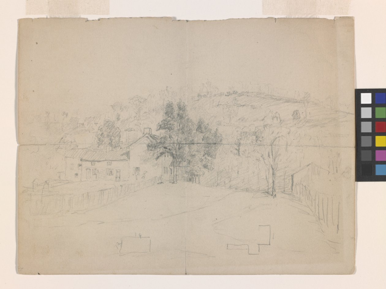Street In Brookville (tužka na špinavě bílém papíře) od John Otis Adams